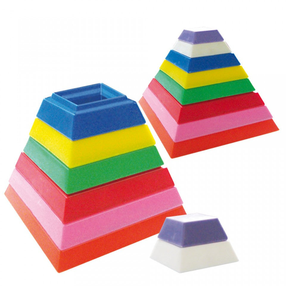 PIRAMIDE CUADRANGULAR CON 8 PZAS - Ivanna & Pau - Juguetes, material didactico y productos para niños y el bienestar familiar