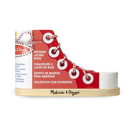 Melissa & Doug Zapato de madera para amarrar - Ivanna & Pau - Juguetes, material didactico y productos para niños y el bienestar familiar