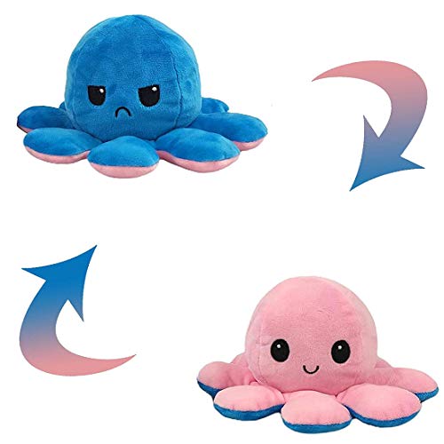 Ivanna y Pau Pulpo Reversible Feliz Enojado, de Peluche Súper