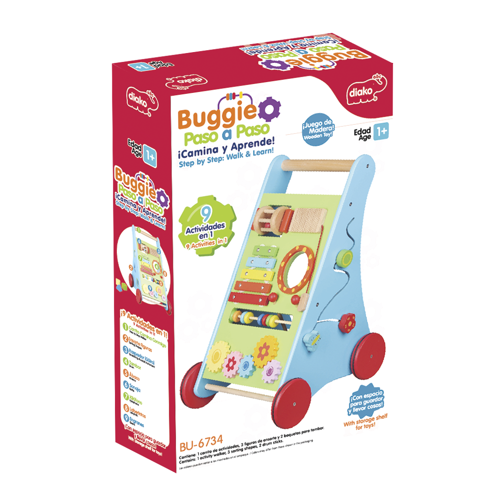 CARRITO ANDADERA BUGGIE - PASOS SEGUROS - Ivanna & Pau - Juguetes, material didactico y productos para niños y el bienestar familiar