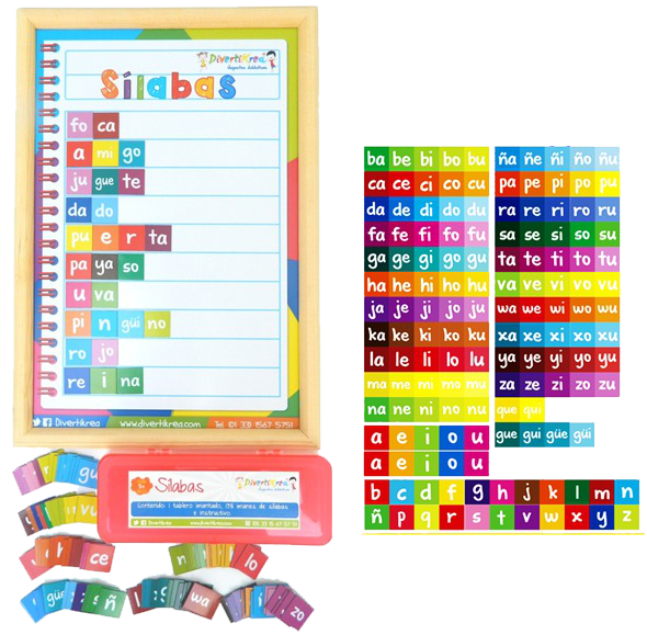 TABLERO DE SILABAS - Ivanna & Pau - Juguetes, material didactico y productos para niños y el bienestar familiar