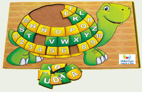 ROMPECABEZAS TORTUGA ABC MAYUSCULA - Ivanna & Pau - Juguetes, material didactico y productos para niños y el bienestar familiar