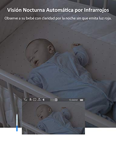 Dragon Touch E40 Monitor para bebé 4.3” Visión Nocturna, Vigilancia de Temperatura, Audio Bidireccional