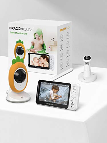 Dragon Touch E40 Monitor para bebé 4.3” Visión Nocturna, Vigilancia de Temperatura, Audio Bidireccional