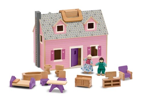 Ivanna & Pau - Casa de munecas de madera plegable y portatil - Ivanna & Pau - Juguetes, material didactico y productos para niños y el bienestar familiar