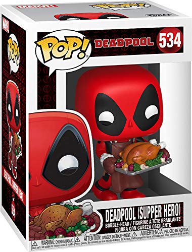 Funko - Holiday - Deadpool with Turkey Figura Coleccionable de Vinilo, Multicolor, 43337