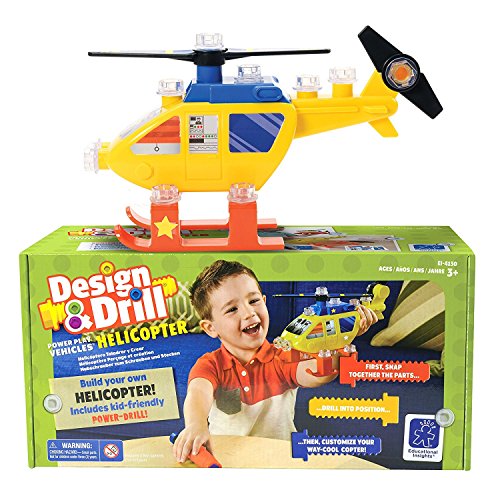 Ivanna & Pau- Educational Insights Juego Construcción Design & Drill Power Play Vehicles Helicopter - Ivanna & Pau - Juguetes, material didactico y productos para niños y el bienestar familiar