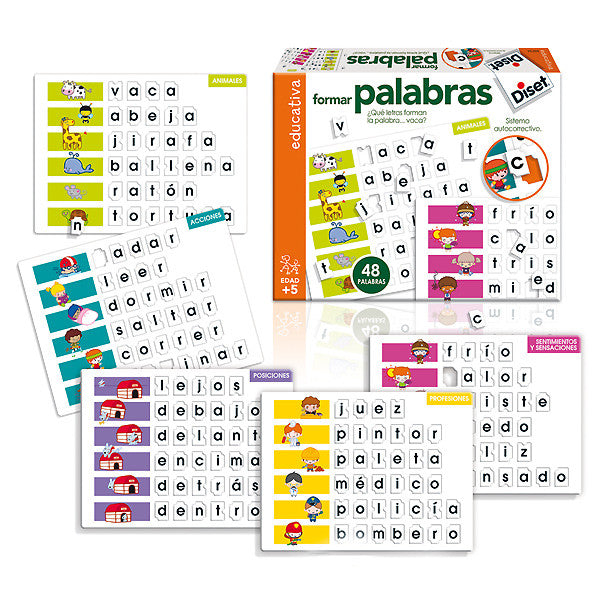 FORMA PALABRAS - 48 PALABRAS - Ivanna & Pau - Juguetes, material didactico y productos para niños y el bienestar familiar