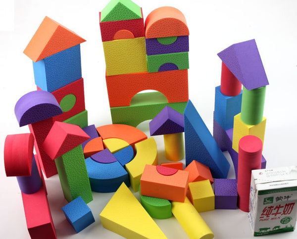 Bloques de construcción suaves de foamy con figuras geometricas - Ivanna & Pau - Juguetes, material didactico y productos para niños y el bienestar familiar